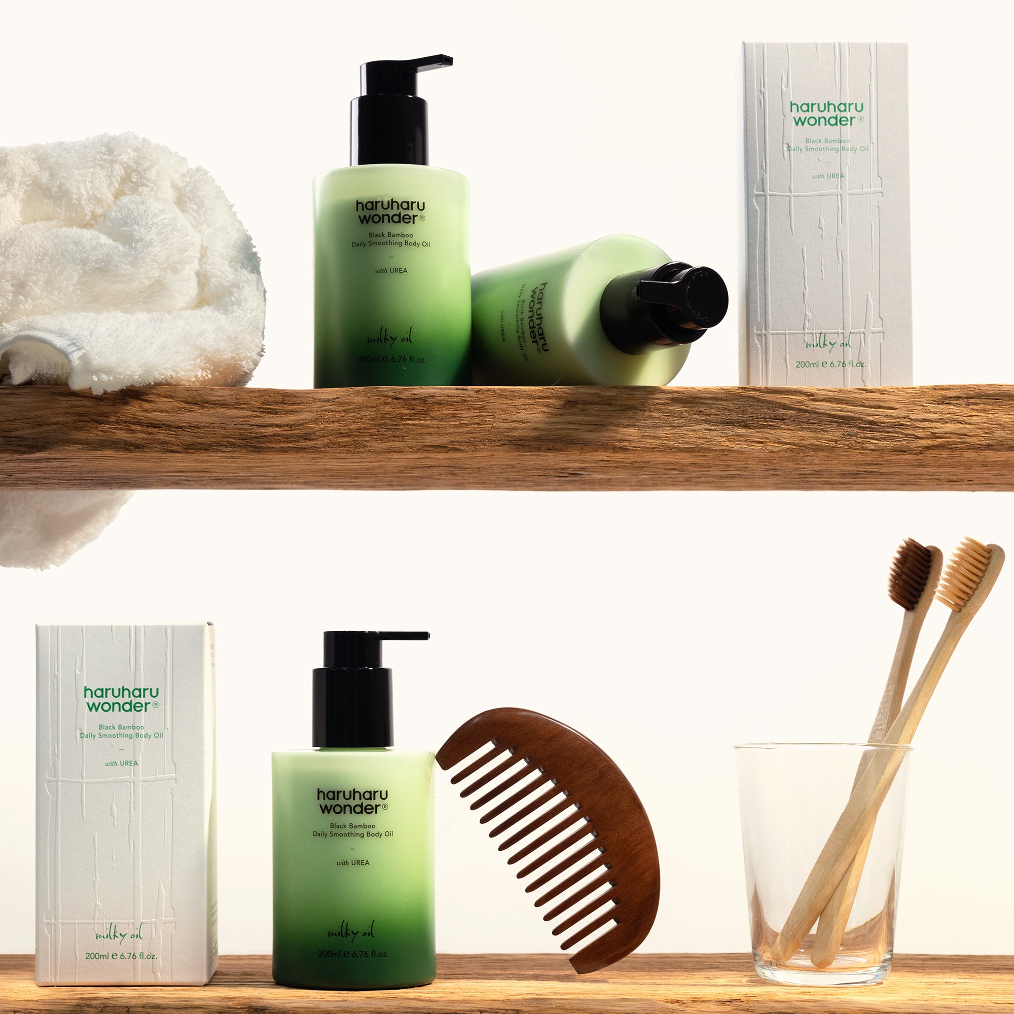 [haruharu wonder] Black Bamboo Daily Soothing Body Oil 200ml