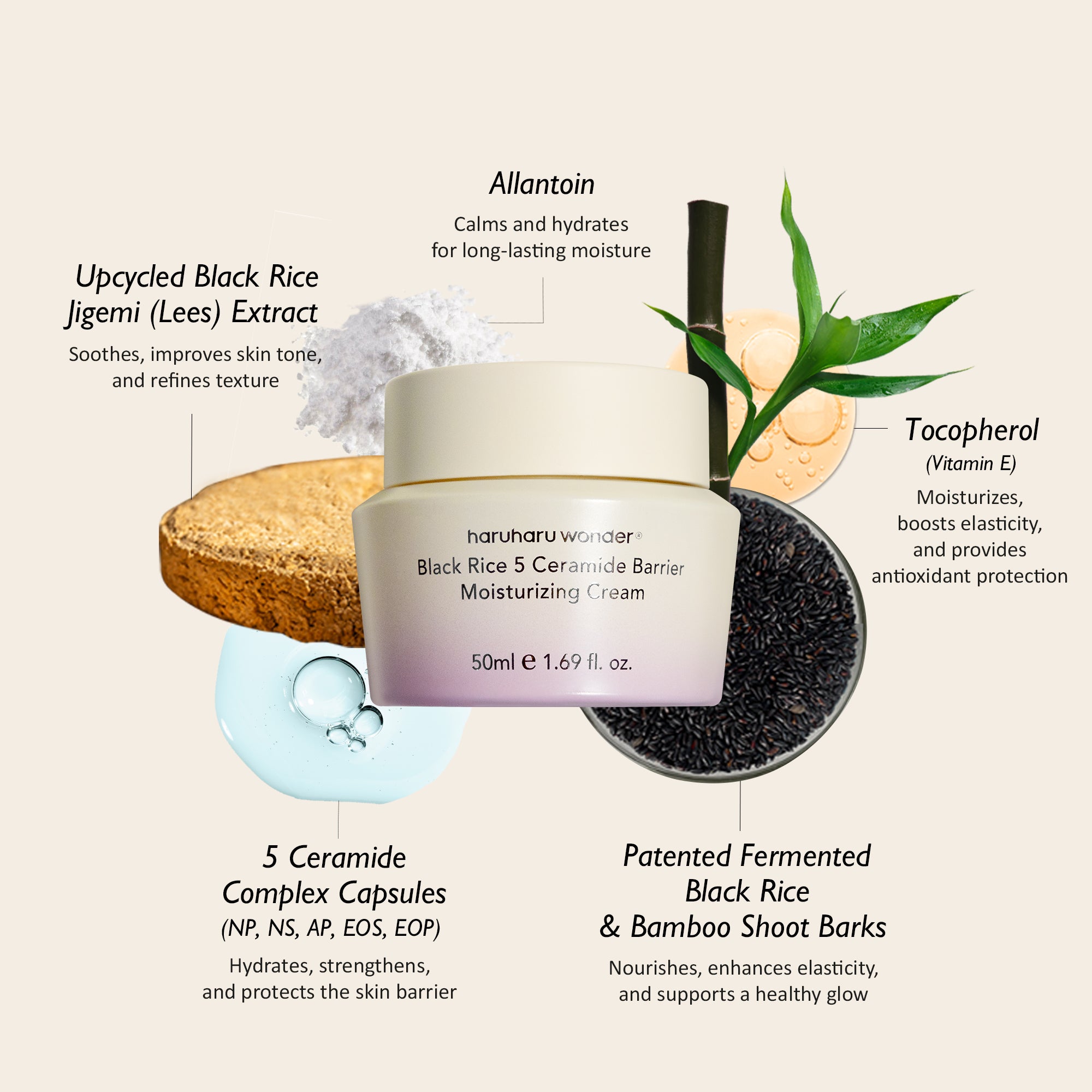 [haruharu wonder] Black Rice 5 Ceramide Barrier Moisturizing Cream 50ml