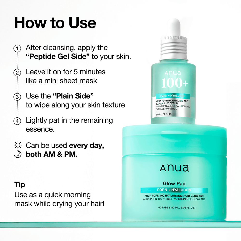 [anua] PDRN 100 Hyaluronic Acid Glow Pad 60ea