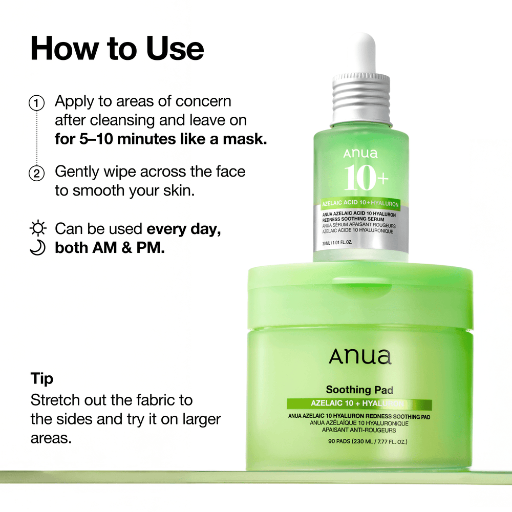 [Anua] Azelaic 10 Hyaluron Redness Soothing Pad 90ea