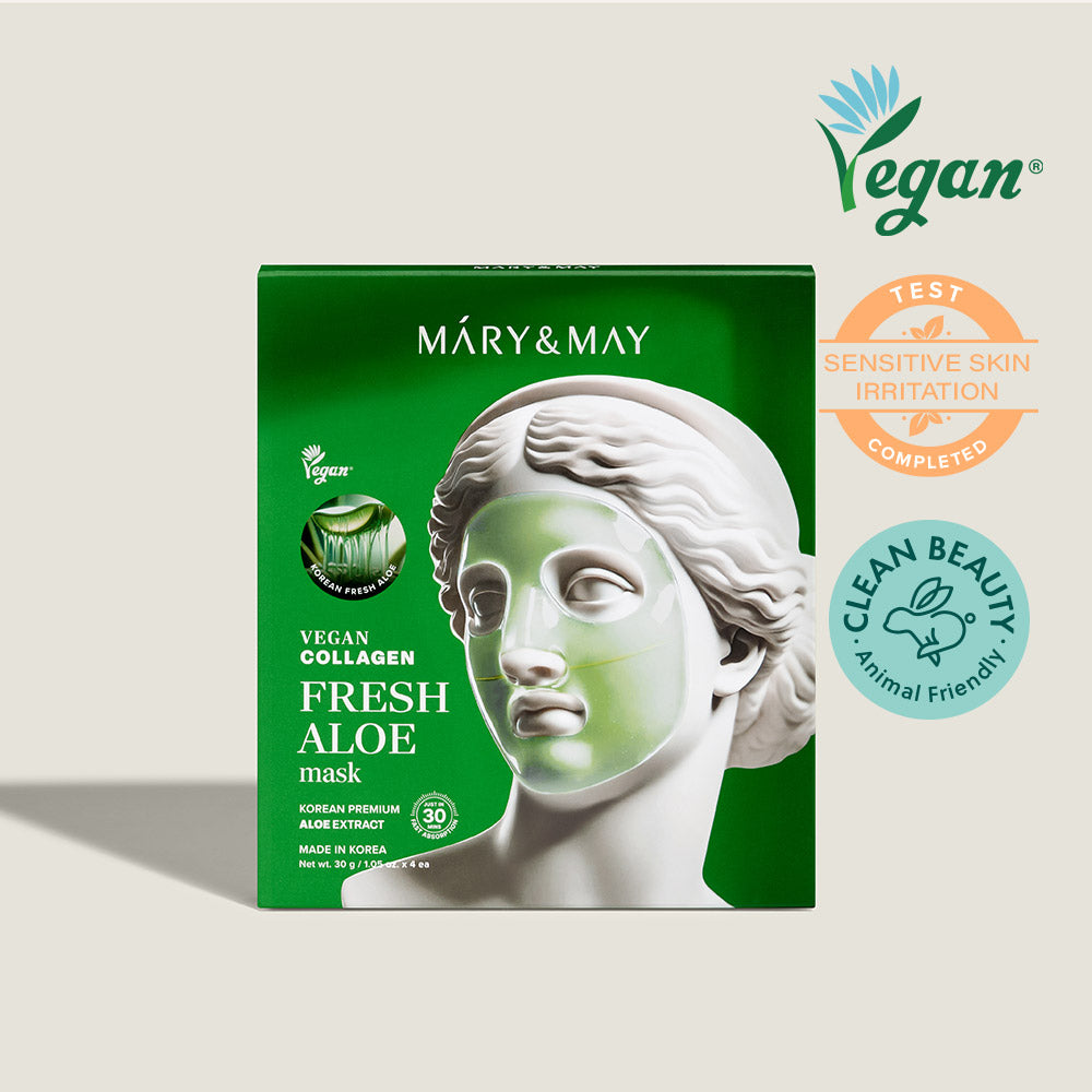 [Mary&amp;May] Mascarilla vegana de colágeno y aloe vera (30 g x4)