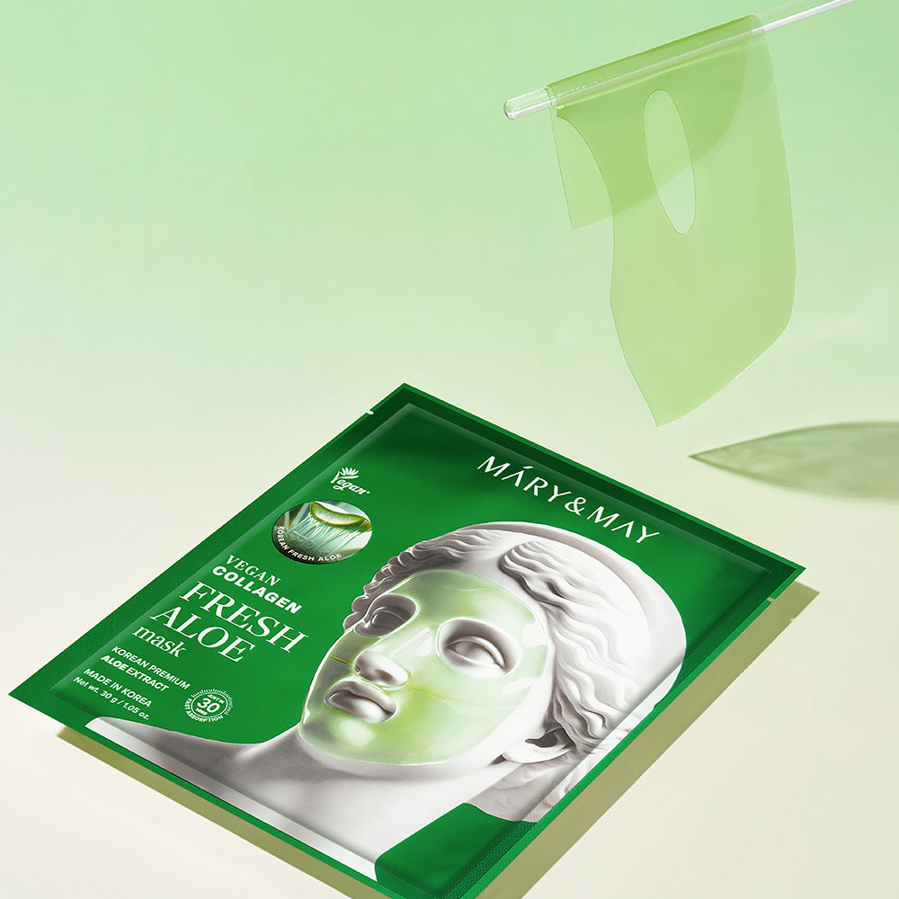 [Mary&amp;May] Mascarilla vegana de colágeno y aloe vera (30 g x4)