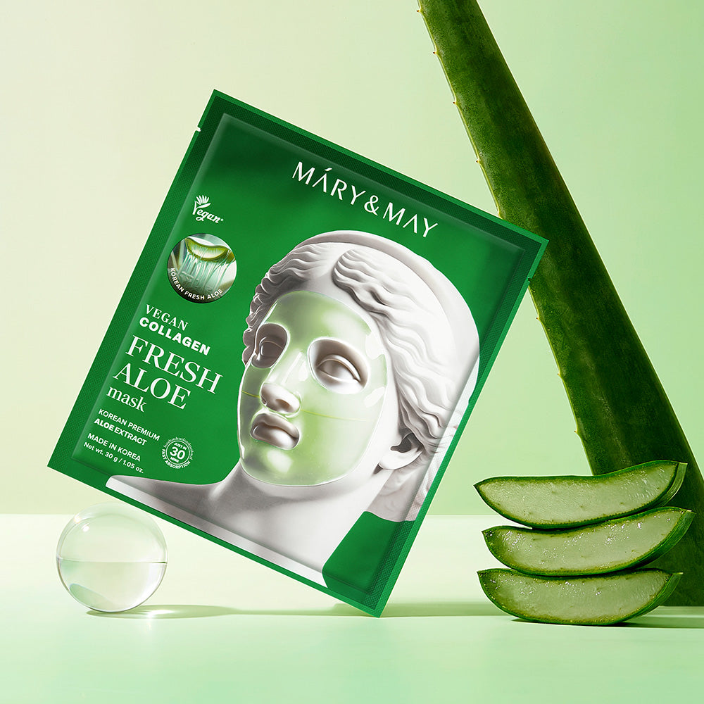 [Mary&amp;May] Mascarilla vegana de colágeno y aloe vera (30 g x4)