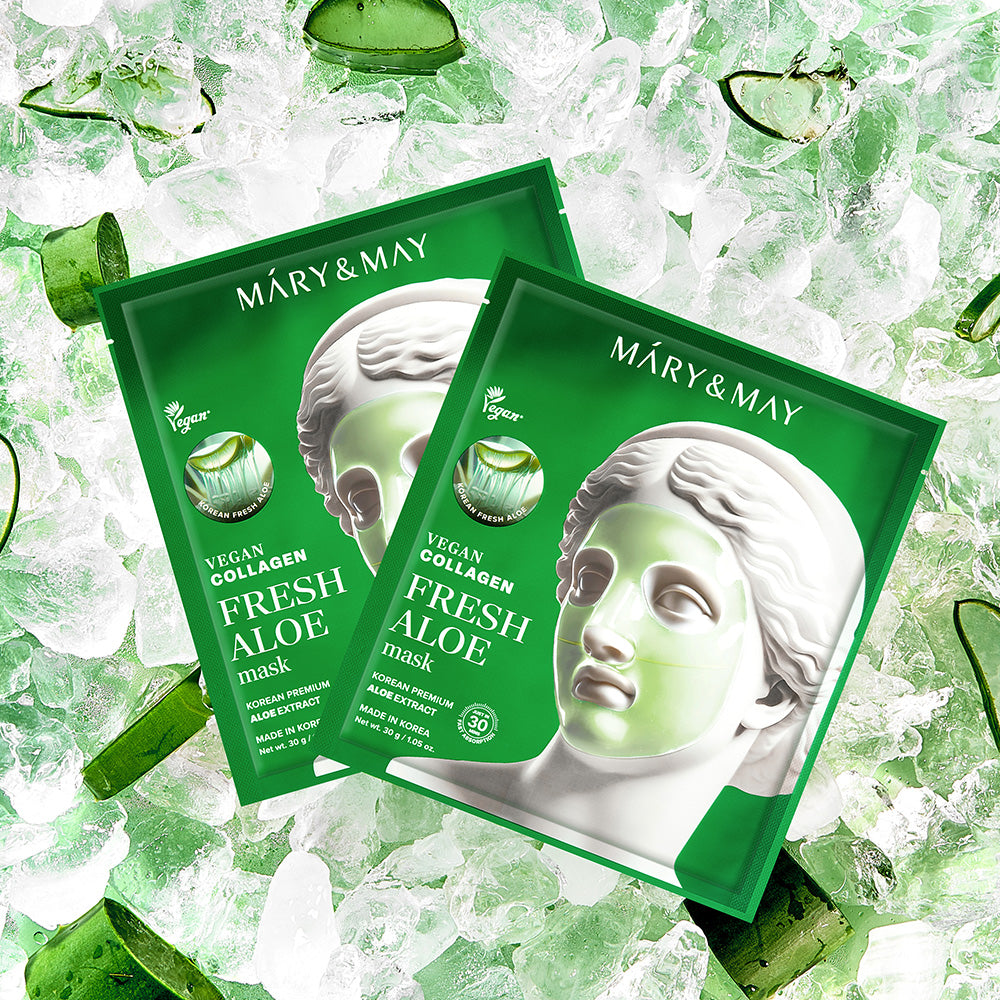 [Mary&amp;May] Mascarilla vegana de colágeno y aloe vera (30 g x4)