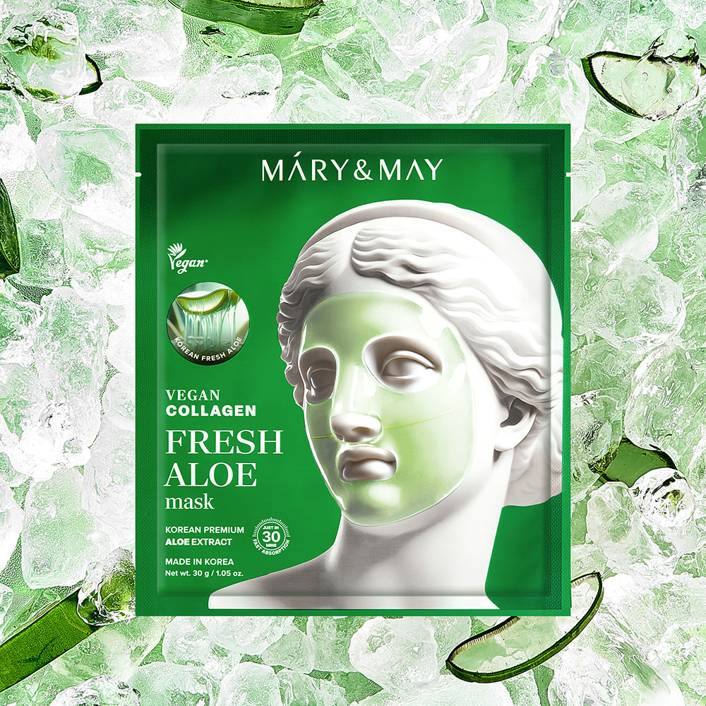 [Mary&amp;May] Mascarilla vegana de colágeno y aloe vera (30 g x4)