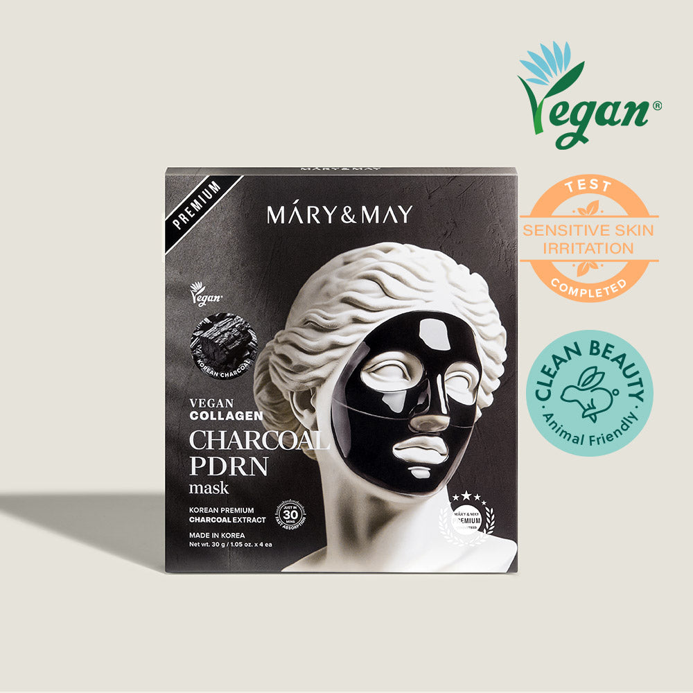 [Mary&amp;May] Mascarilla vegana de colágeno y carbón PDRN (30 g x4)