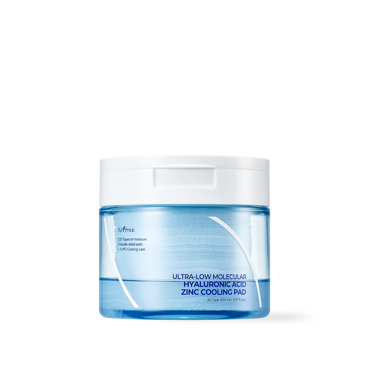 [Isntree] Almohadilla refrescante de zinc con ácido hialurónico de peso molecular ultrabajo, 150 ml, 60 unidades