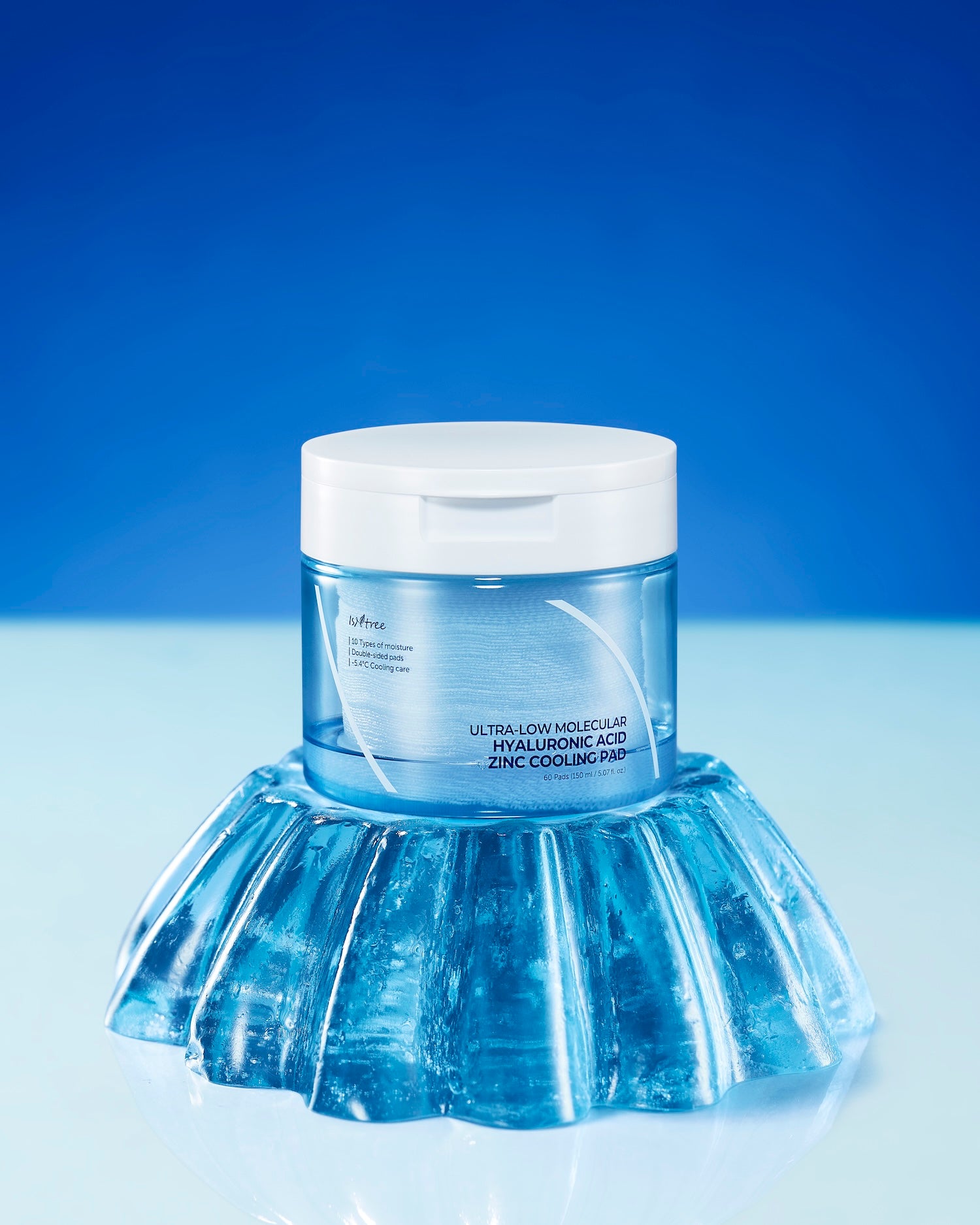 [Isntree] Almohadilla refrescante de zinc con ácido hialurónico de peso molecular ultrabajo, 150 ml, 60 unidades