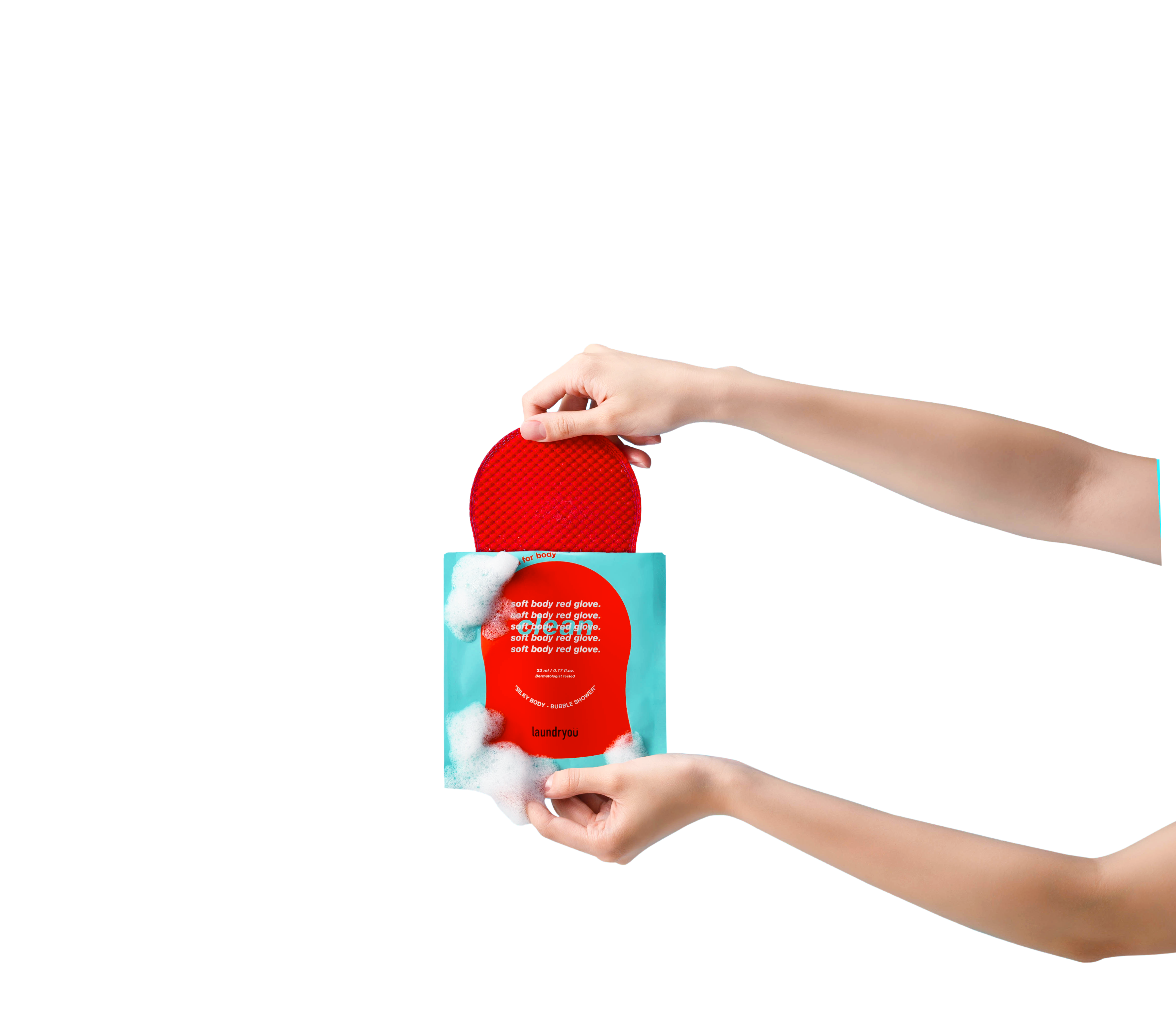 [Laundryou] Guante suave para limpieza corporal 23 ml x 5 unidades