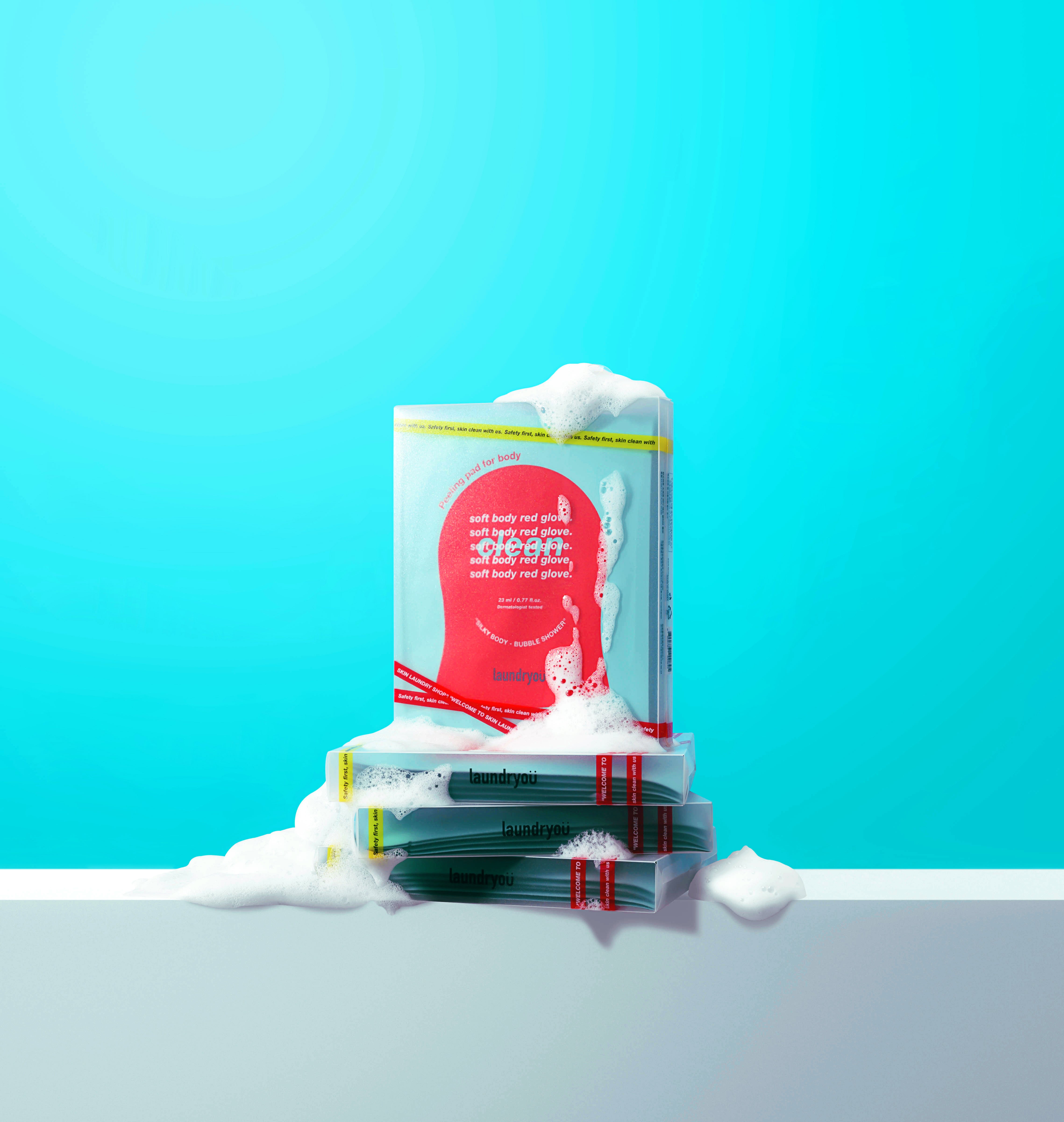 [Laundryou] Guante suave para limpieza corporal 23 ml x 5 unidades