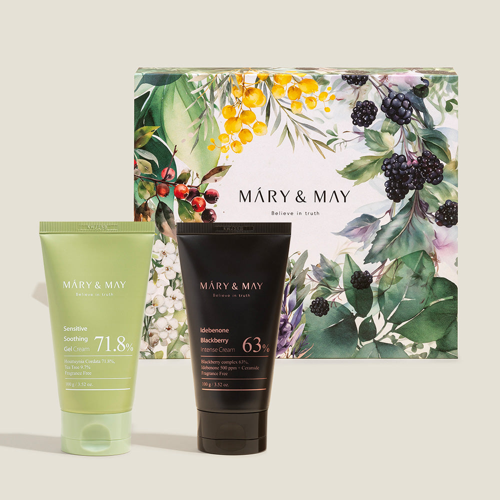 [Mary&May] Soothing Gel Cream+Idebenone Blackberry Cream Duo Set 100g x2