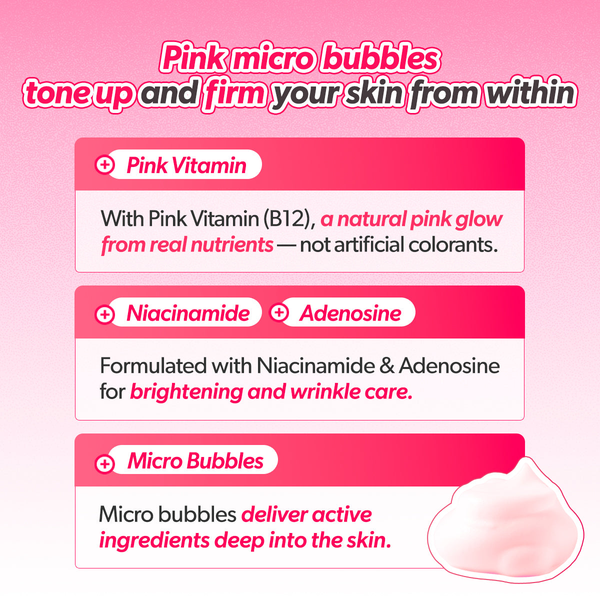 [Omitted] Pink Vita PDRN Bubble-Tox Ampoule 90ml
