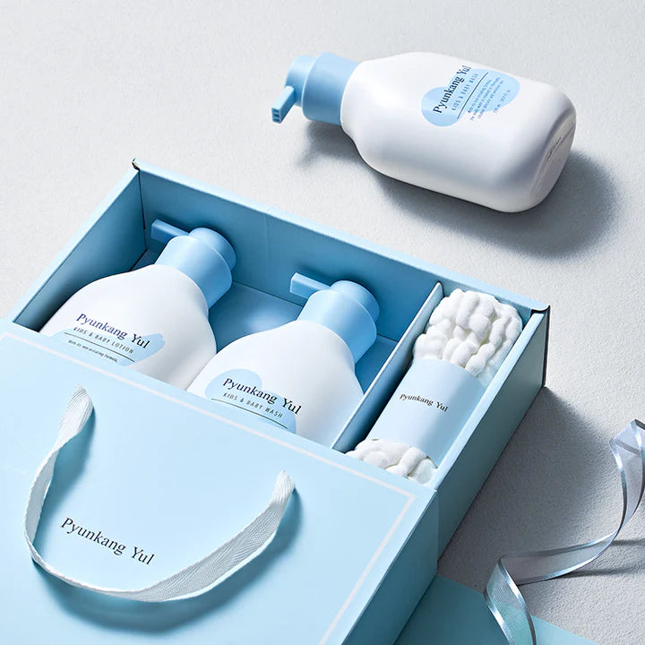 [PyunkangYul] Kids & Baby Line Gift Set 590ml*2+guaze
